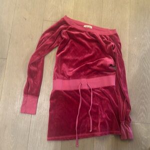 Juicy Couture Raspberry Punk Velour tunic mini dress. Size medium. Made in USA.